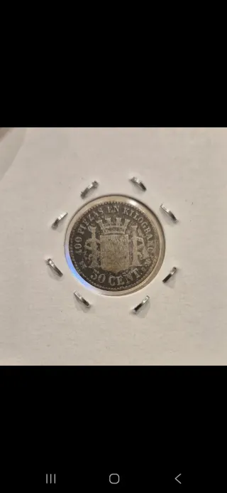 Moneda 50 céntimos España 1869
