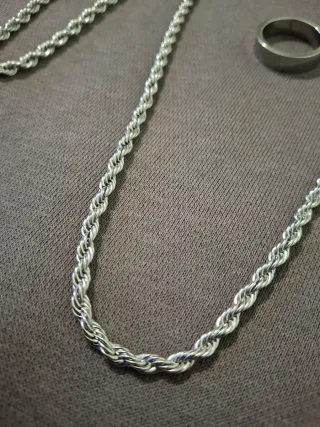 Set Collana, Bracciale e Anello Acciaio