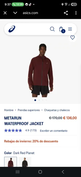 Chaqueta Asics Metarun Waterproof