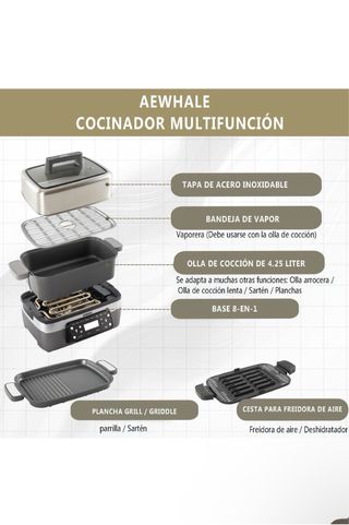 Olla Multifunción 8 en 1 4.25L