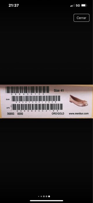 Bailarinas doradas Menbur talla 41