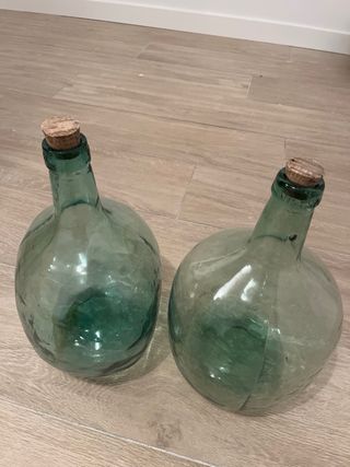 Garrafa damajuana antigua Viresa cristal verde