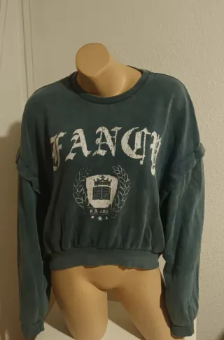 Sudadera verde sin capucha