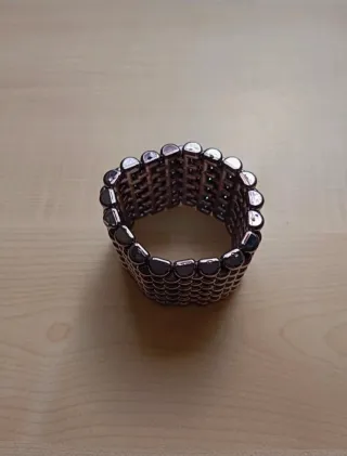 Pulsera elástica gris perla + collar