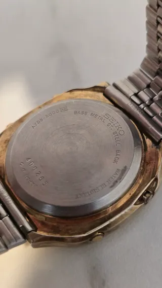 Seiko World time digital vintage dorado Japan Made