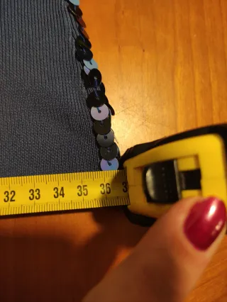 Top lentejuelas azul halter