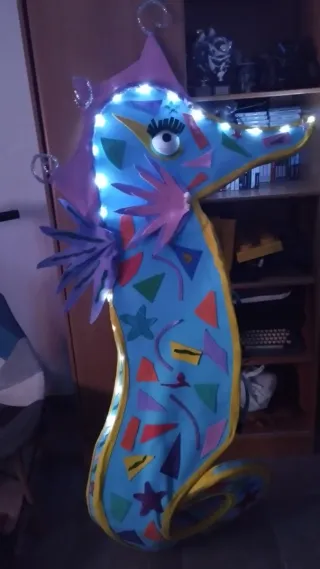 4 Disfraz Caballito de Mar Naranja y Turquesa