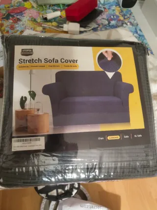 Funda Elástica para Sofá Loveseat Gris