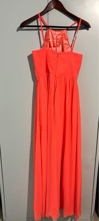 Vestido largo naranja ceremonia