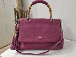 Bolso Purificación García Color Vino Piel.