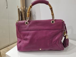 Bolso Purificación García Color Vino Piel.