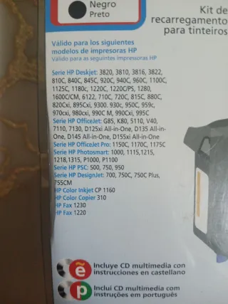 Kit Recarga HP Negro Data Becker H9