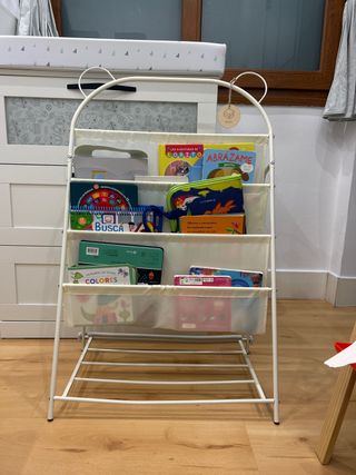 Librería infantil de tela blanca 60x95x35