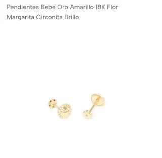 Pendientes circonita y oro 18 kilates, medida