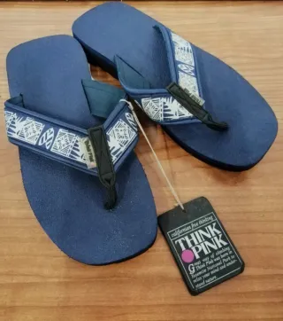 Infradito Think Pink vintage blu e bianche