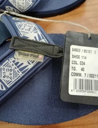 Infradito Think Pink vintage blu e bianche