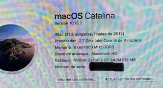 Imac 21,5 8GB RAM 2012