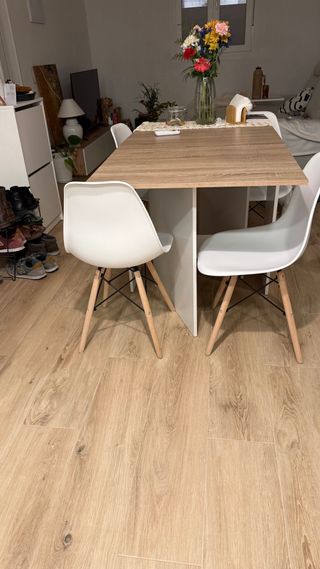 Mesa plegable y 4 sillas