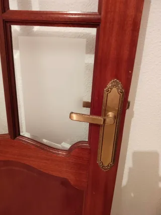 Puerta interior madera con cristal
