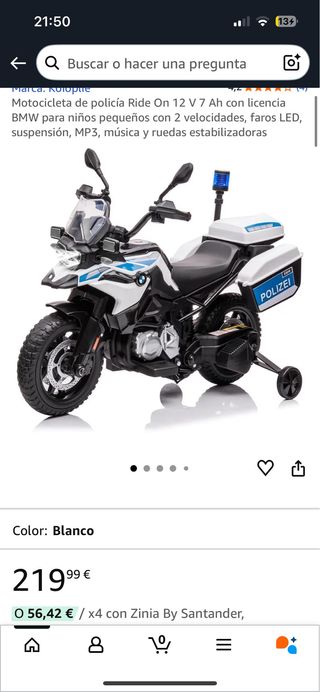 Moto Policía BMW Eléctrica Niños