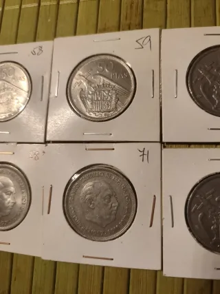 Lote 5 monedas 50 pesetas