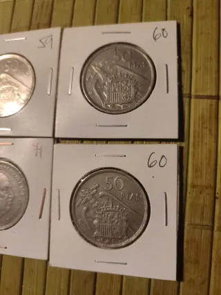 Lote 5 monedas 50 pesetas