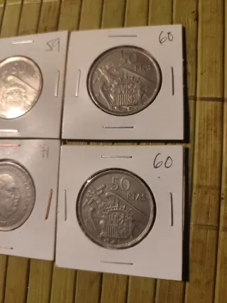 Lote 5 monedas 50 pesetas