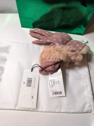 Bimba y Lola Guantes Rosas Lunares Nuevos