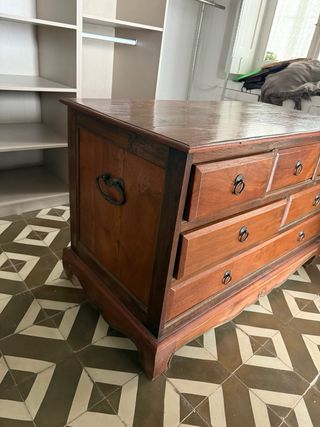 Cómoda de madera de Bali con 6 cajones