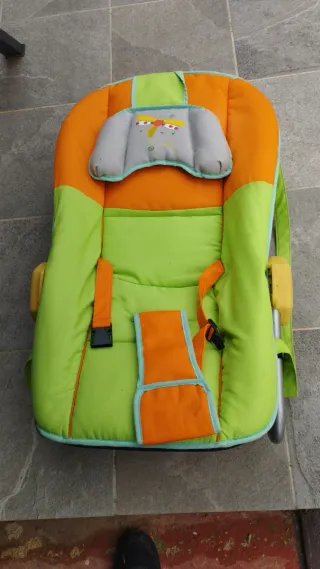 Hamaca para bebé naranja y verde