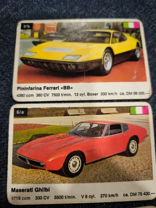 3 Cartas Coleção Carros 1974-1976