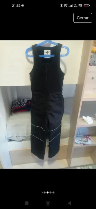 Chaqueta de esquí infantil azul y naranja