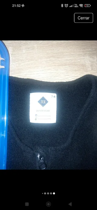 Chaqueta de esquí infantil azul y naranja