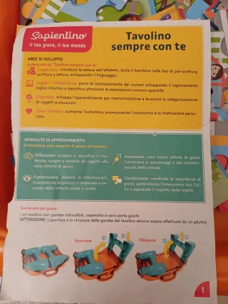 Tavolino pieghevole per bambini 3-6anni Clementoni