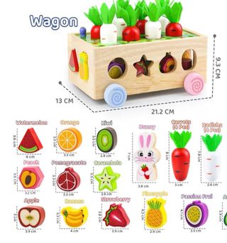 Juguete madera cosecha zanahorias formas