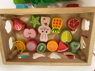 Juguete madera cosecha zanahorias formas