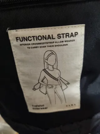 Abrigo Zara Negro con Capucha y Pelo