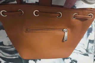 Bolso de flecos marrón con estampado leopardo