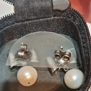 Pendientes de plata con perla