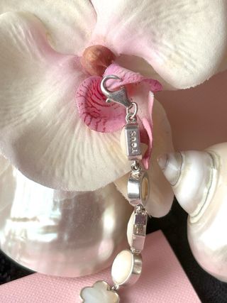 PULSERA DE PLATA Y NACAR FACETADO