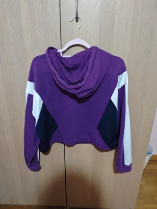 Sudadera Adidas Morada y Blanca Crop