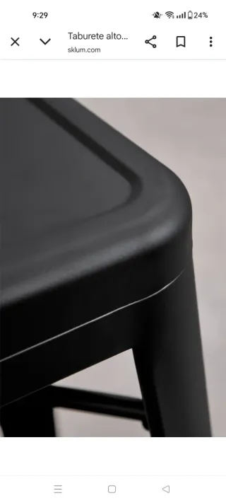 Taburete Alto Metálico Negro Sklum