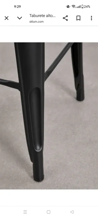 Taburete Alto Metálico Negro Sklum