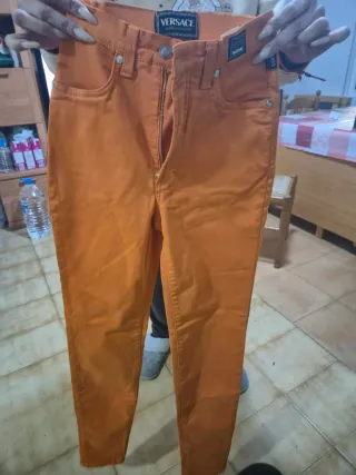 Pantalones Versace Naranja Talla  xs 2x1