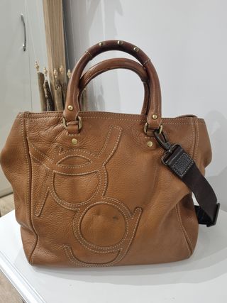 Bolso Purificación García Marrón Piel