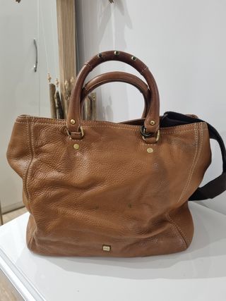 Bolso Purificación García Marrón Piel