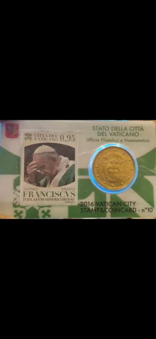 Moneda + Sello Vaticano Francisco II n°10