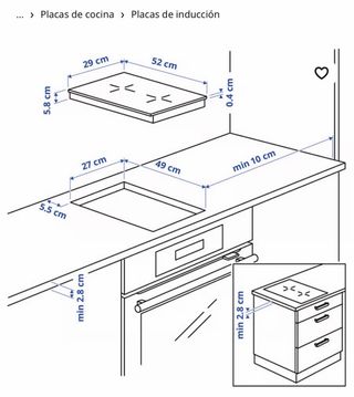Placa Inducción VÄLBILDAD IKEA 300