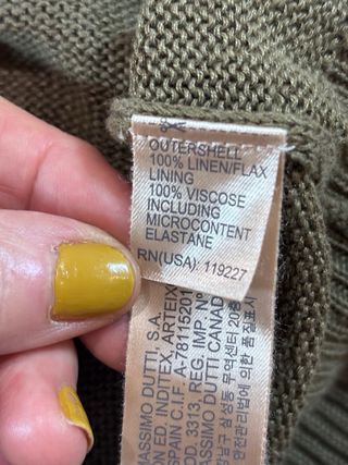 Vestido Massimo Dutti S Verde Oliva