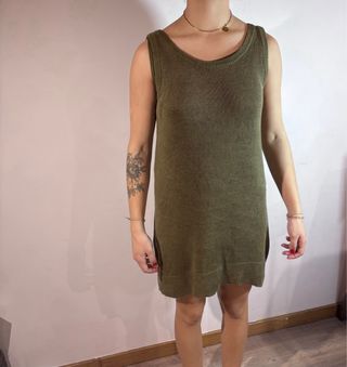 Vestido Massimo Dutti S Verde Oliva